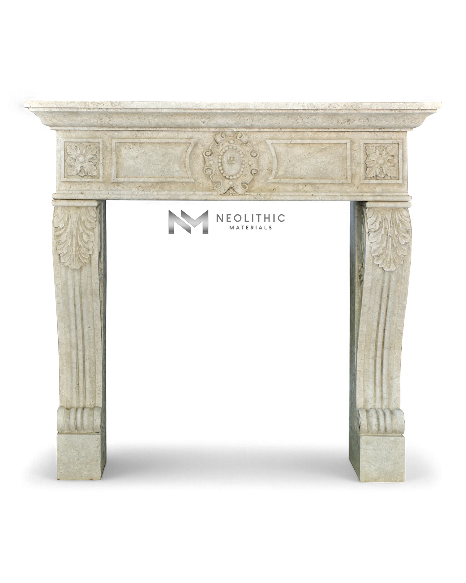 Limestone Fireplace Mantel - Image 1